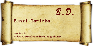 Bunzl Darinka névjegykártya